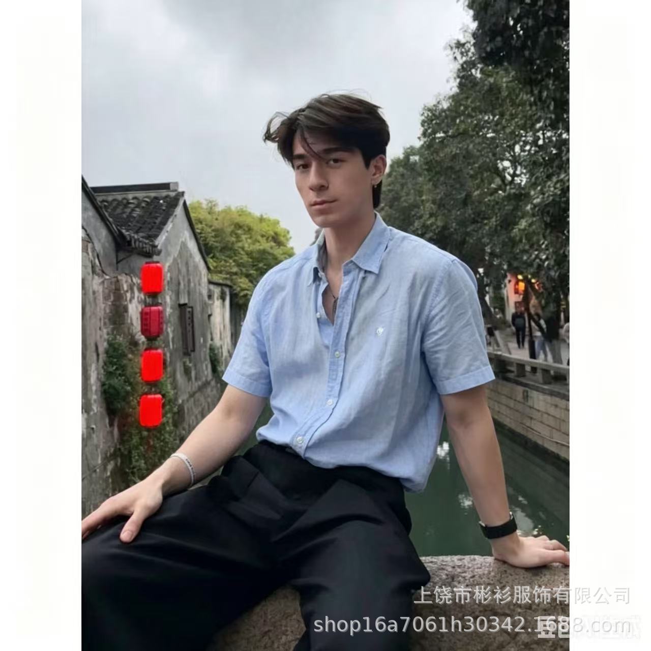 拉夫RL刺绣小马休闲衬衫长袖商务修身衬衣男女款防晒衣亚麻衬衫 16