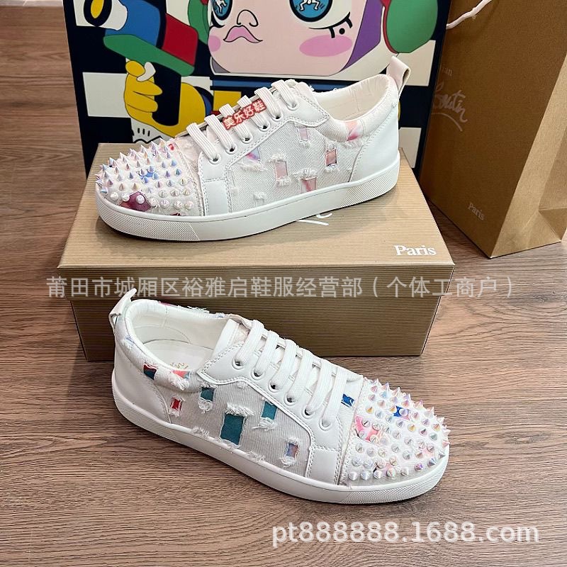 外贸专供铆钉鞋红底鞋头钉足球鞋休闲情侣潮流时尚百搭系带板鞋 31