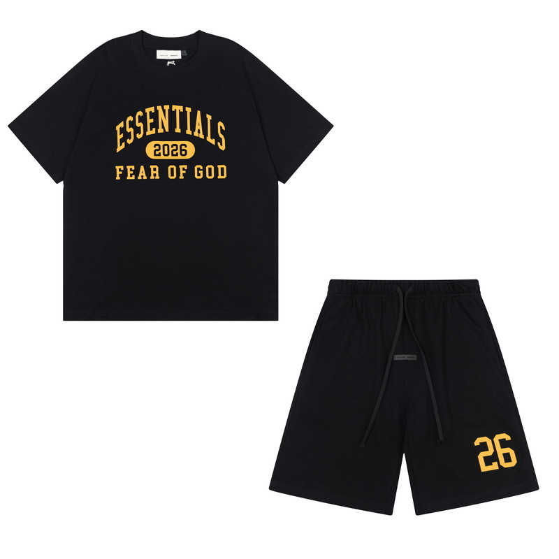 新款FEAR OF GOD ESSENTIALS植绒字母男女休闲宽松加绒连帽卫衣潮 49