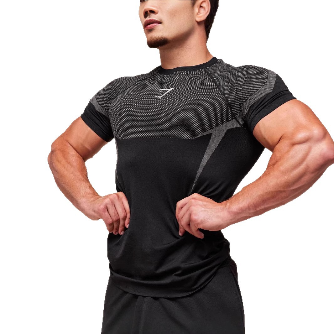 GYMSHARK新款跑步运动健身上衣休闲透气紧身短袖休闲跑步T恤鲨鱼 5