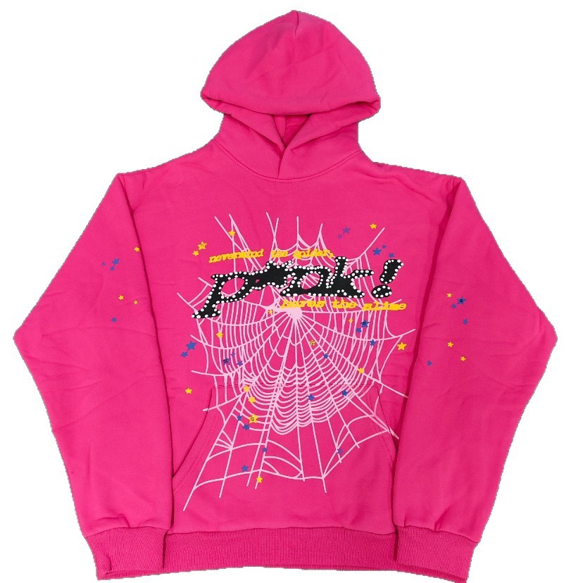 海外原版重磅450G加厚糕绒卫衣连帽衫男发泡印蜘蛛Sp5der hoodies 5