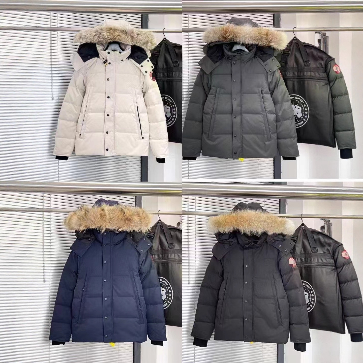 欧洲站29款加拿大男派克服带狼毛领户外棉服外套快速出货加厚款