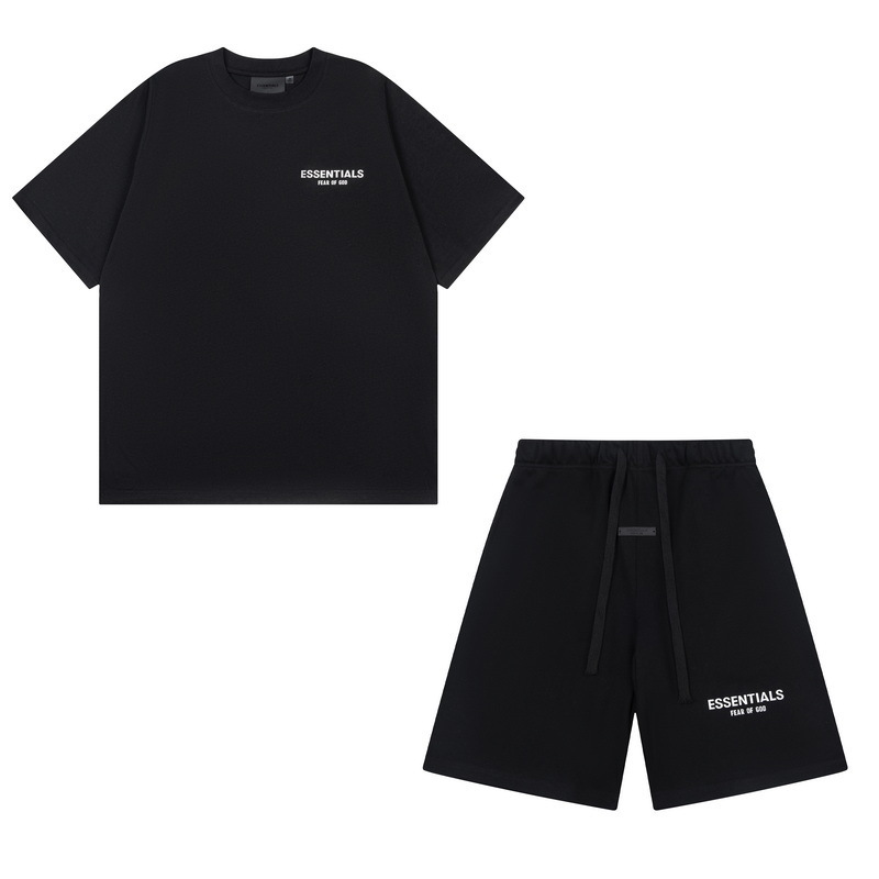 新款FEAR OF GOD ESSENTIALS植绒字母男女休闲宽松加绒连帽卫衣潮 59