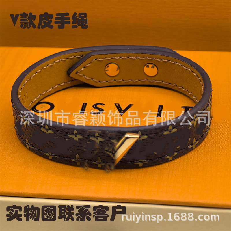 驴家手镯牛皮绳环系列几何型大牌同款中古拆皮独立包装亚马逊跨境 8