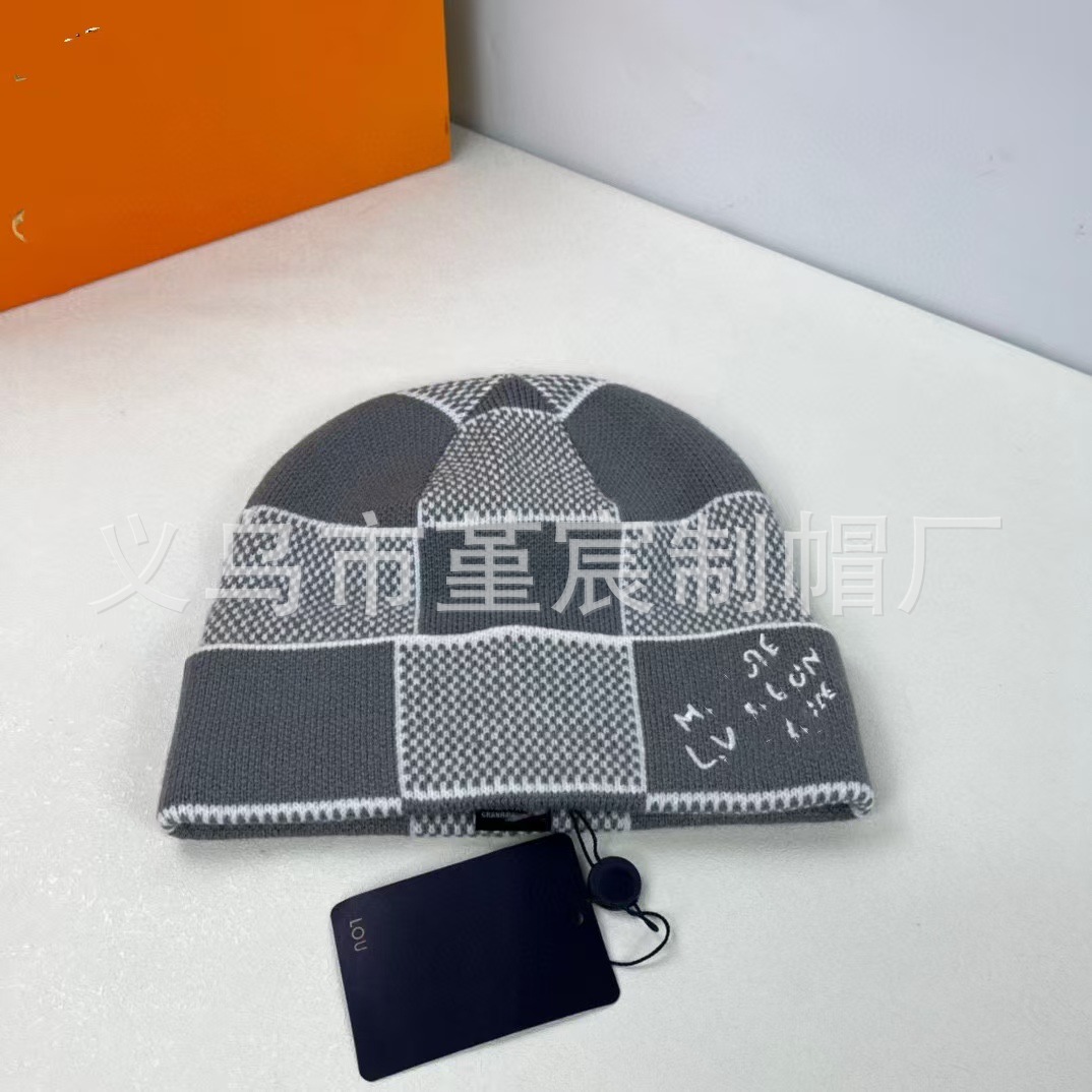 欧美跨境时尚图案针织帽韩版休闲百搭简约秋冬保暖户外防寒毛线帽 7
