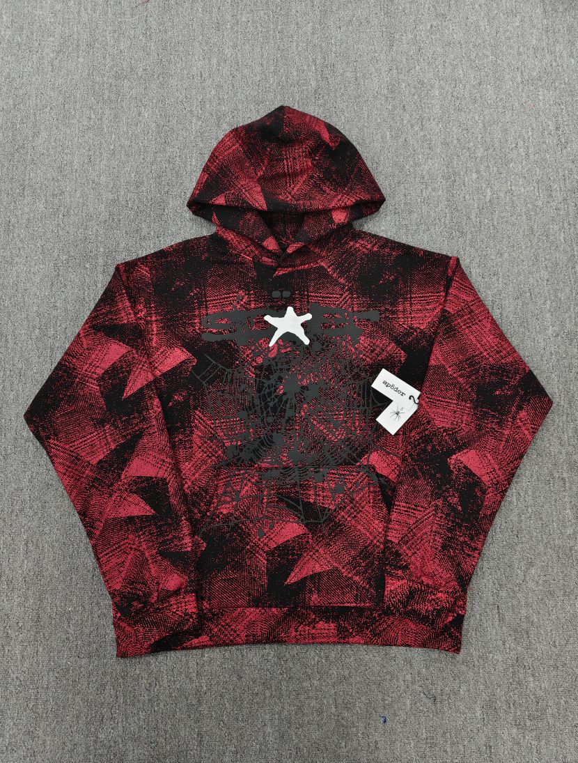 海外原版重磅450G加厚糕绒卫衣连帽衫男发泡印蜘蛛Sp5der hoodies 22