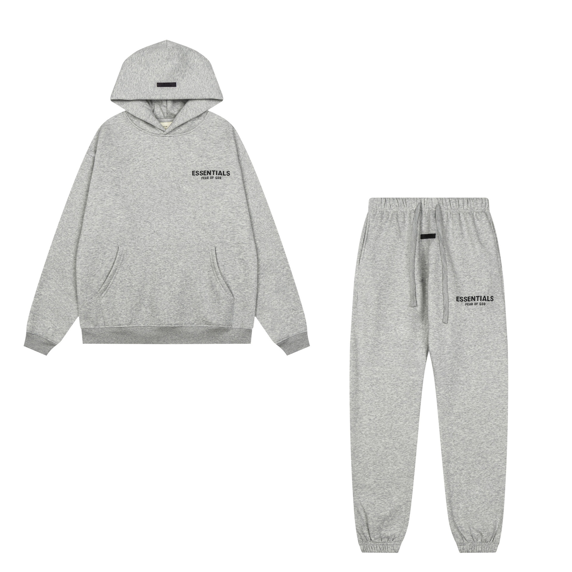 新款FEAR OF GOD ESSENTIALS植绒字母男女休闲宽松加绒连帽卫衣潮 89