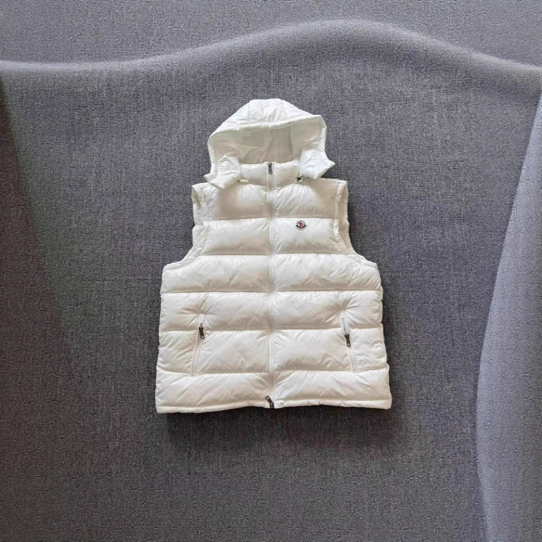 跨境欧美蒙家羽绒棉马甲男女连帽坎肩背心加厚保暖立领亮面外穿 2