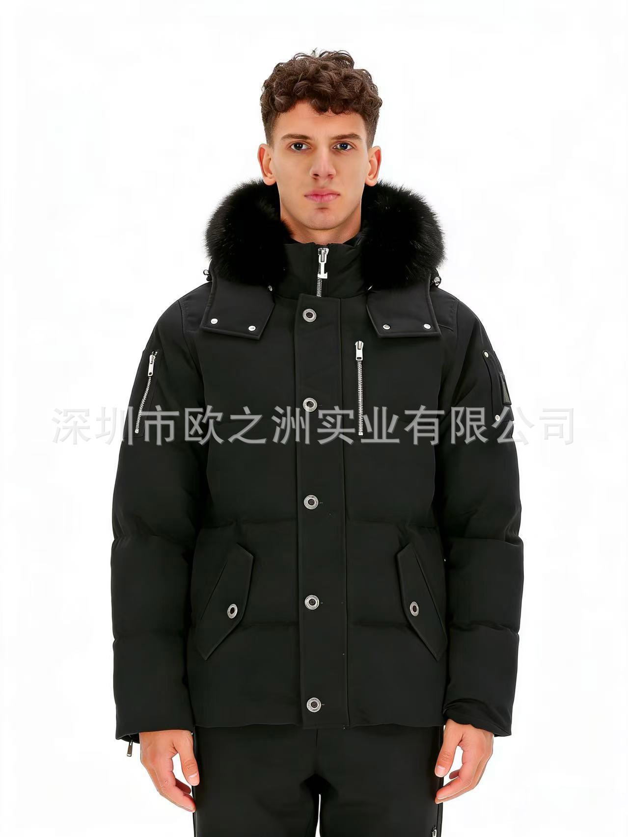 PalmMooseMenCanadianStyleFoxFurHooded3QDownJacket 16