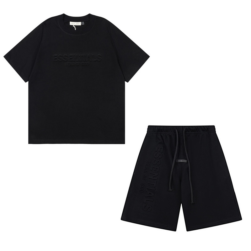 新款FEAR OF GOD ESSENTIALS植绒字母男女休闲宽松加绒连帽卫衣潮 74