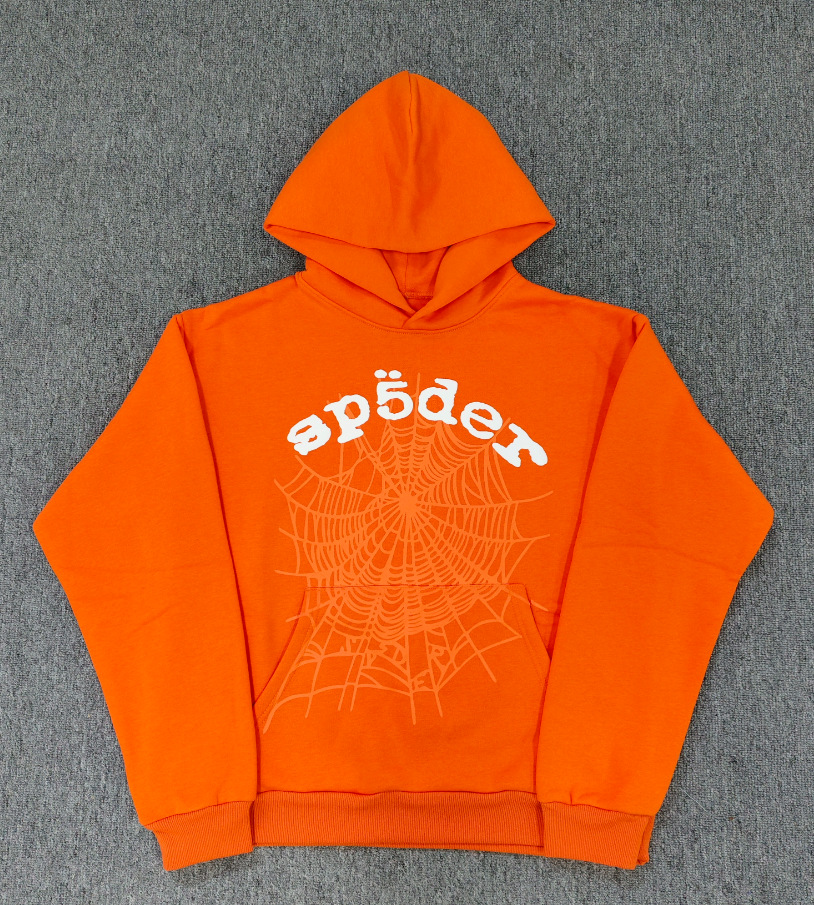 海外原版重磅450G加厚糕绒卫衣连帽衫男发泡印蜘蛛Sp5der hoodies 7