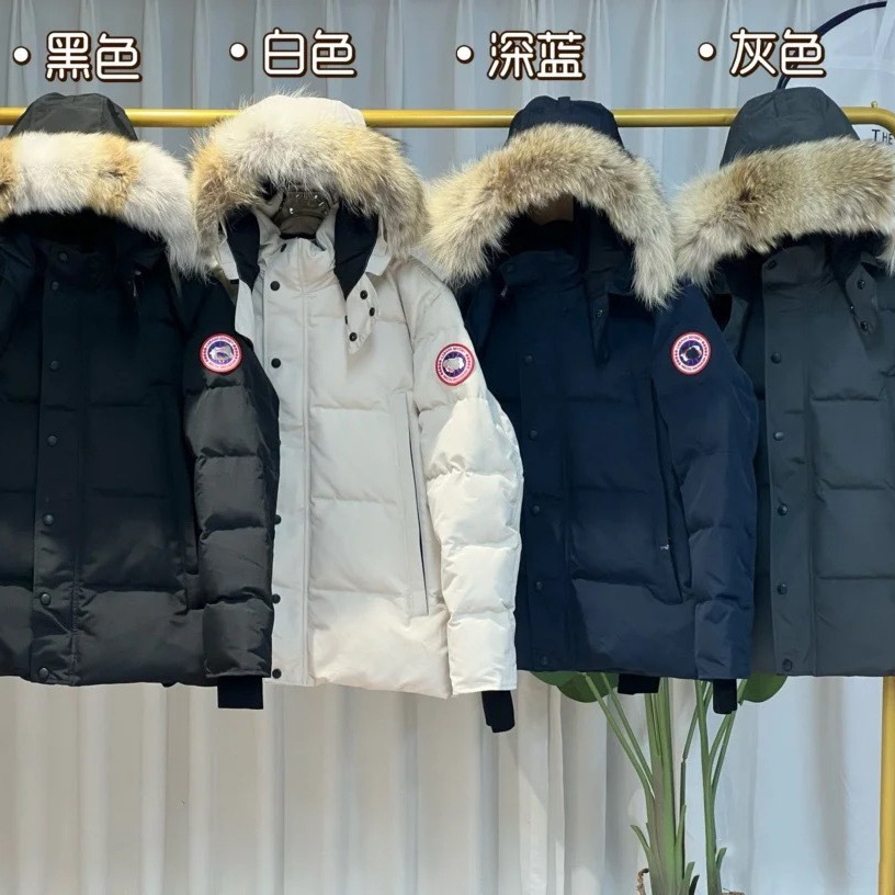 新款高端正确版大鹅大口袋男女情侣派克棉服连帽加厚保暖防风外套 2