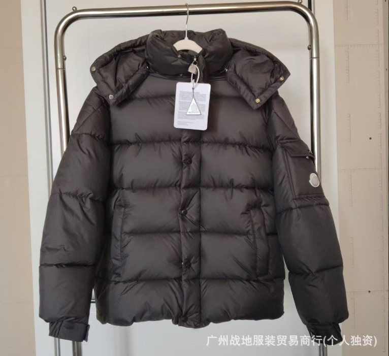 跨境高版本外贸M玛雅黑色经典羽绒服白鸭绒舒适保暖防寒连帽外套 35