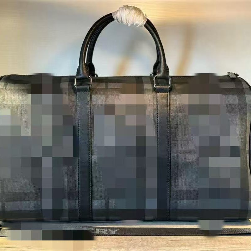 新款欧美时尚单肩斜挎手提包格纹潮牌横款公文经典商务男士电脑包