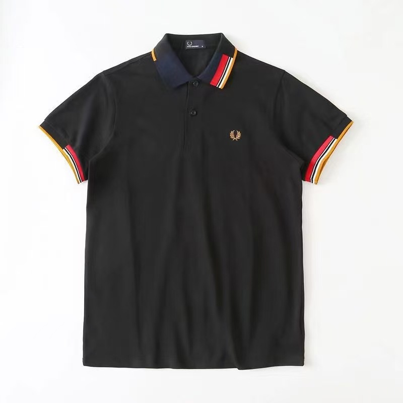 棉夏季麦穗polo衬衫休闲短袖男士包邮重磅刺绣翻领新款潮流透气 10