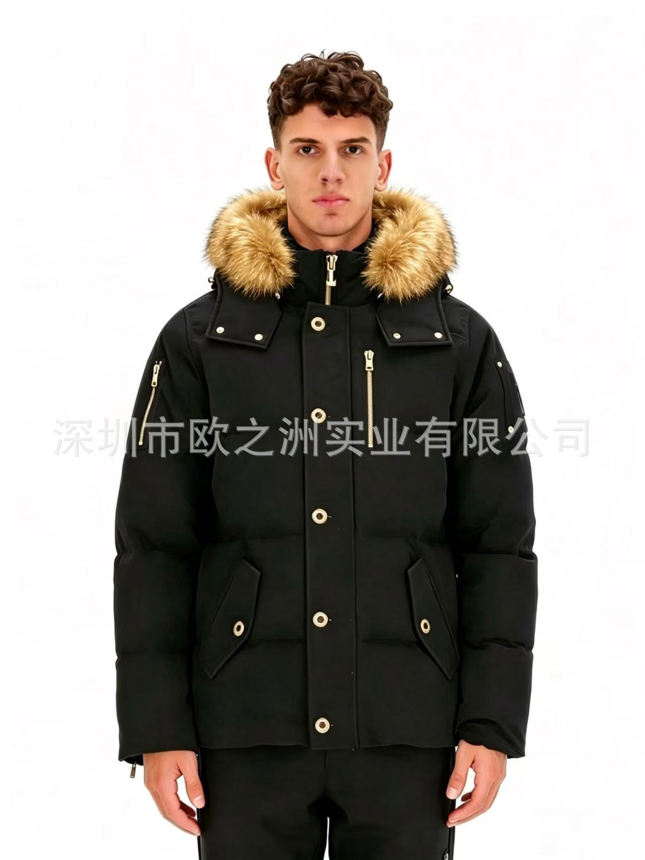 PalmMooseMenCanadianStyleFoxFurHooded3QDownJacket 6