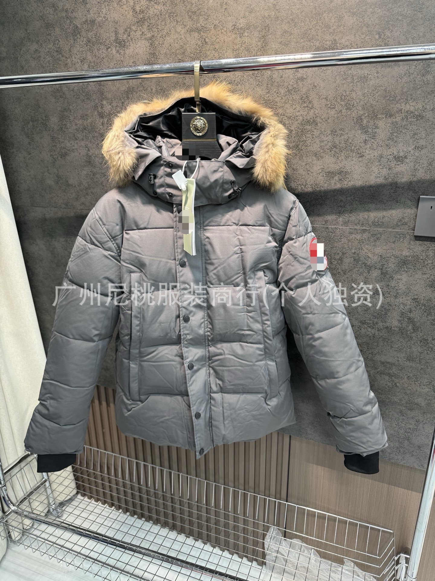 新款正确版鹅大口袋男女情侣派克棉服连帽加厚保暖防风外套 8