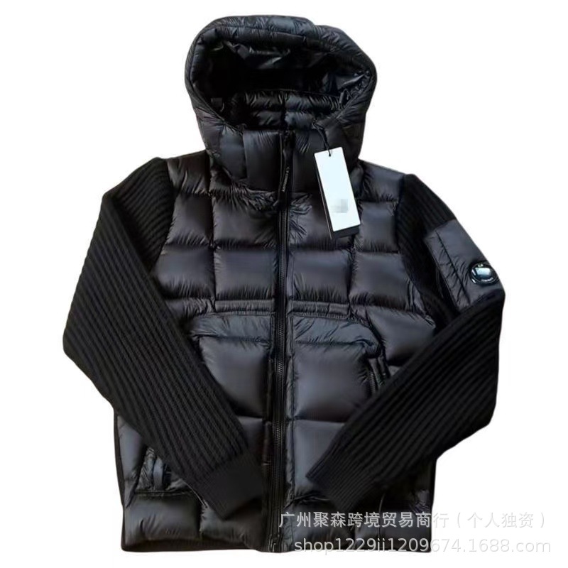 黑色针织羽绒服