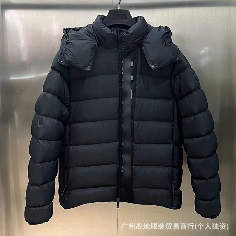 跨境高版本外贸M玛雅黑色经典羽绒服白鸭绒舒适保暖防寒连帽外套 49
