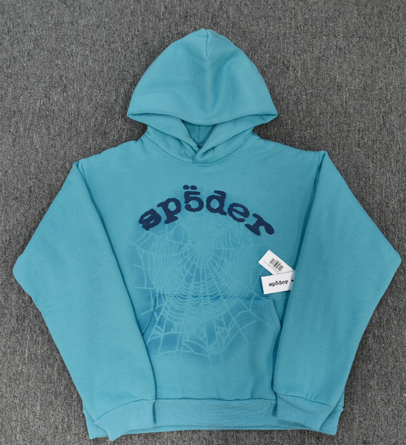 海外原版重磅450G加厚糕绒卫衣连帽衫男发泡印蜘蛛Sp5der hoodies 47