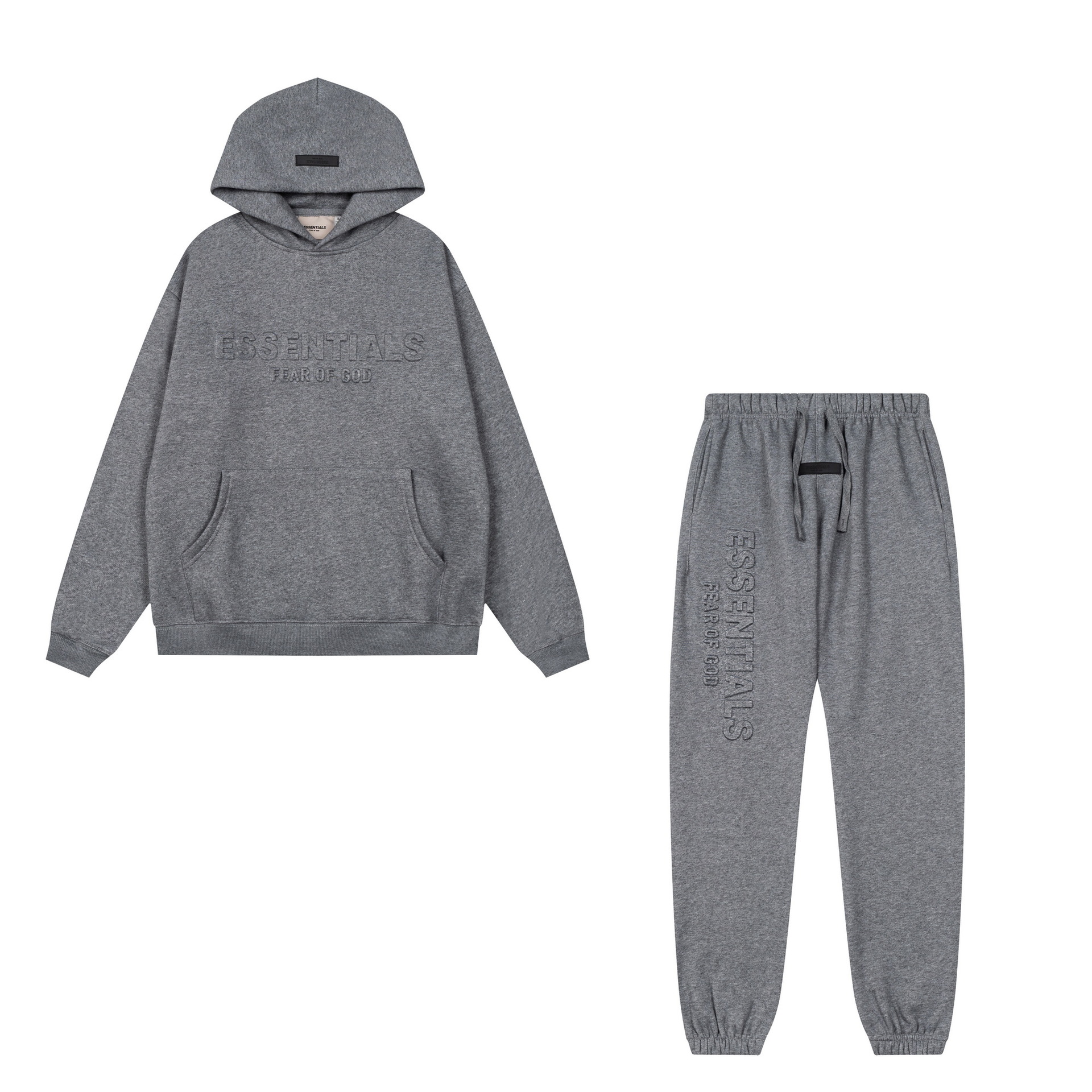 新款FEAR OF GOD ESSENTIALS植绒字母男女休闲宽松加绒连帽卫衣潮 62