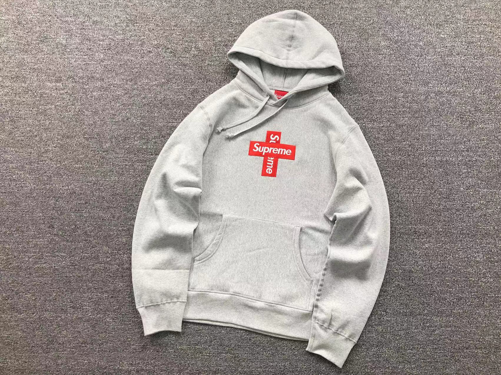 25FW SUPreme贴布BIG LOGO刺绣加绒重磅连帽卫衣男爆款秋冬款纯色 59