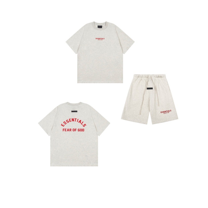 新款FEAR OF GOD ESSENTIALS植绒字母男女休闲宽松加绒连帽卫衣潮 91