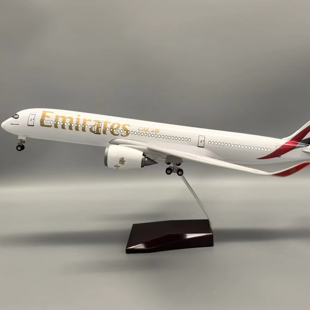 飞机模型A350阿联酋航空模型带灯带轮航模47CM摆件仿真客机礼物 1
