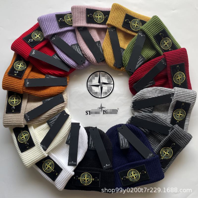 冬帽针织欧美时尚毛线帽大帽檐工装休闲保暖帽子套头冷帽护耳防寒