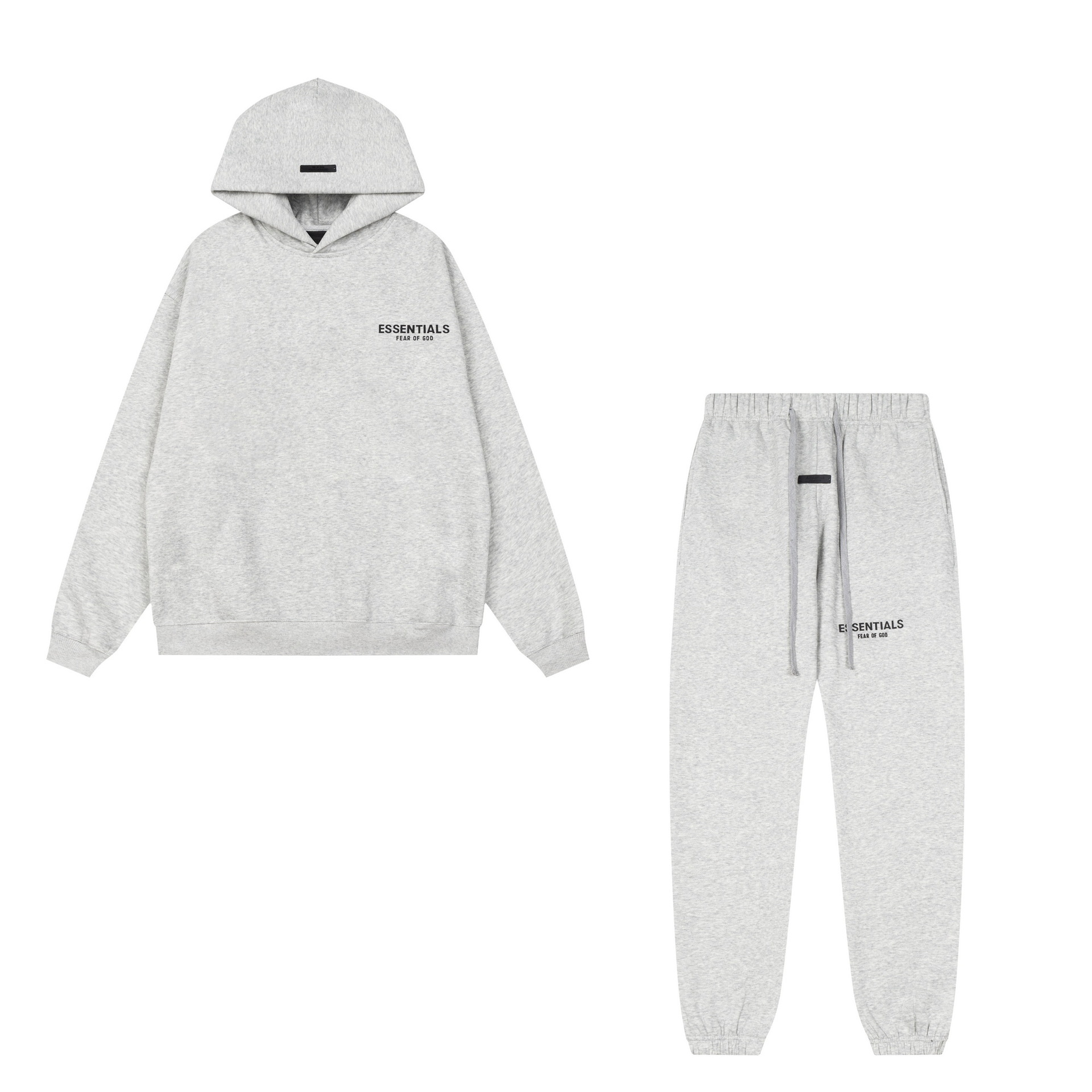 新款FEAR OF GOD ESSENTIALS植绒字母男女休闲宽松加绒连帽卫衣潮 90