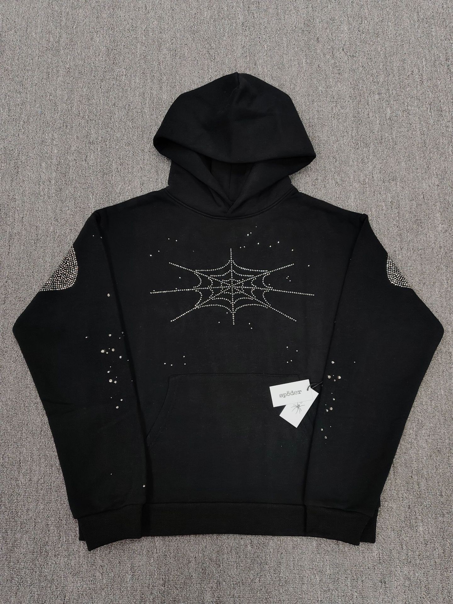 海外原版重磅450G加厚糕绒卫衣连帽衫男发泡印蜘蛛Sp5der hoodies 91