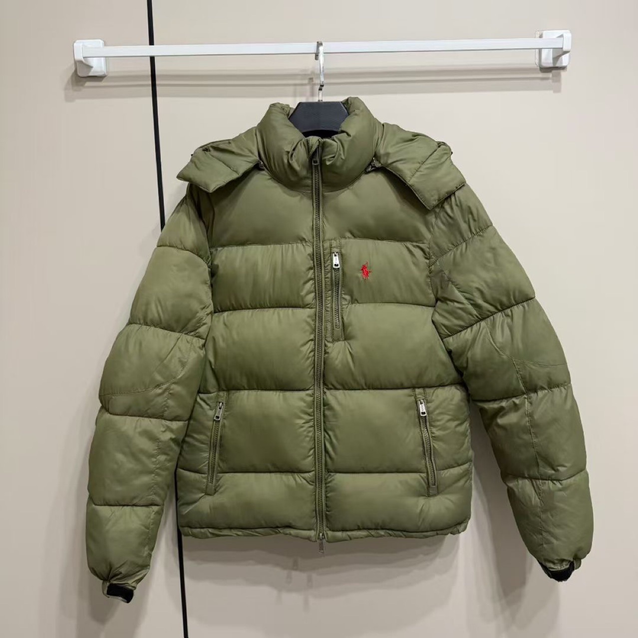 可扫码跨境外贸拉夫RL可拆卸帽超厚棉服防风防水情侣款拉链夹克 3