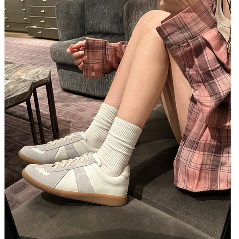 马吉拉M6德训鞋女真皮小白鞋百搭休闲板鞋情侣平底复古阿甘运动鞋 3