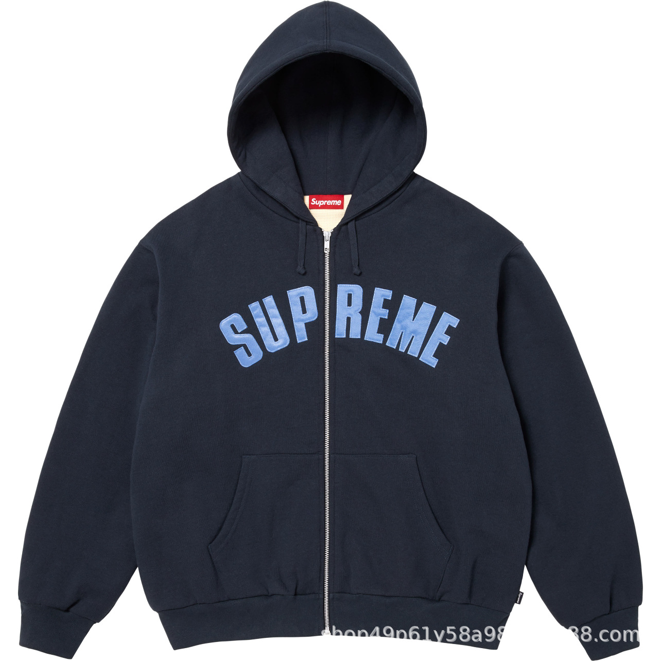25FW SUPreme贴布BIG LOGO刺绣加绒重磅连帽卫衣男爆款秋冬款纯色 30