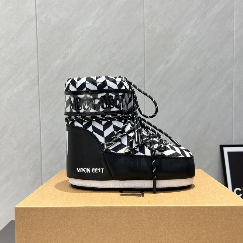 高定25ss秋冬新款月亮靴雪地靴系列内增高防滑保暖丑萌滑雪鞋短靴 44