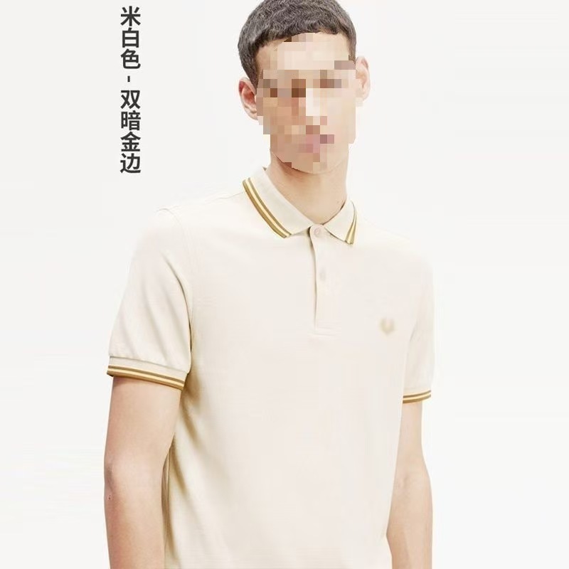 棉夏季麦穗polo衬衫休闲短袖男士包邮重磅刺绣翻领新款潮流透气 36
