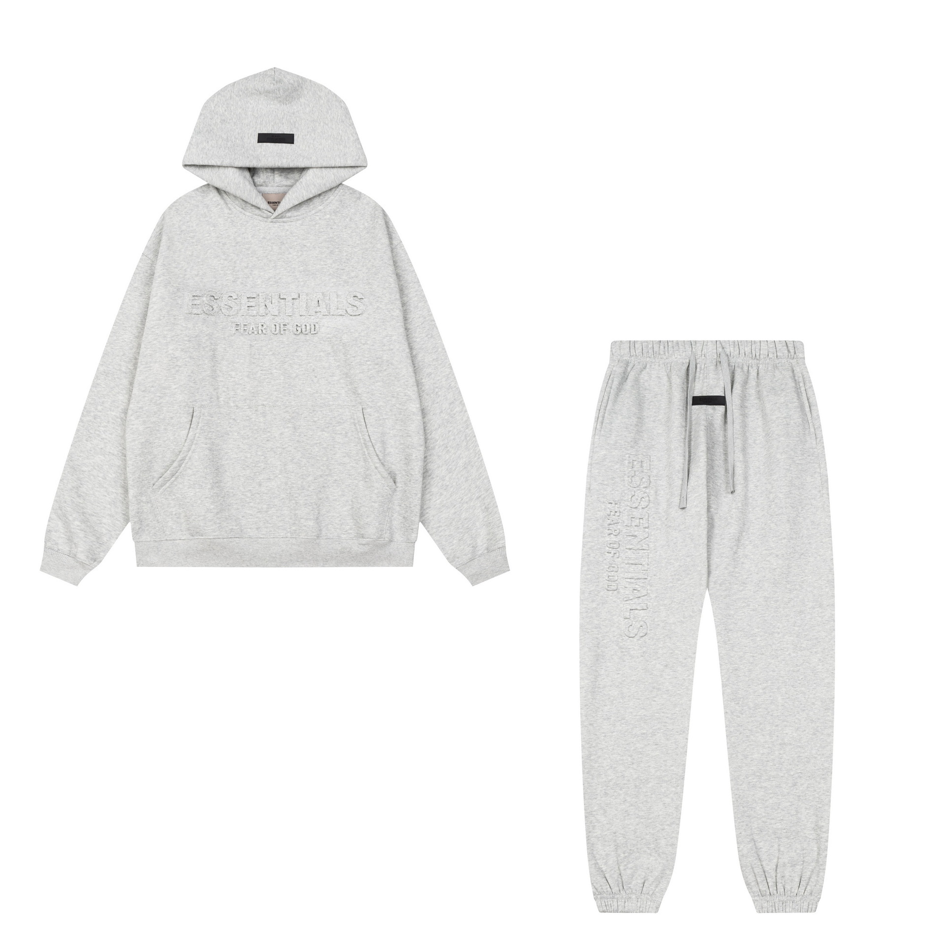 新款FEAR OF GOD ESSENTIALS植绒字母男女休闲宽松加绒连帽卫衣潮 77