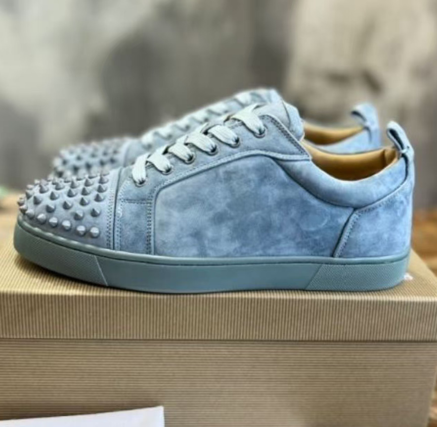 cl男鞋电绣红底小白鞋透气板鞋男鞋平底休闲鞋月牙鞋 15