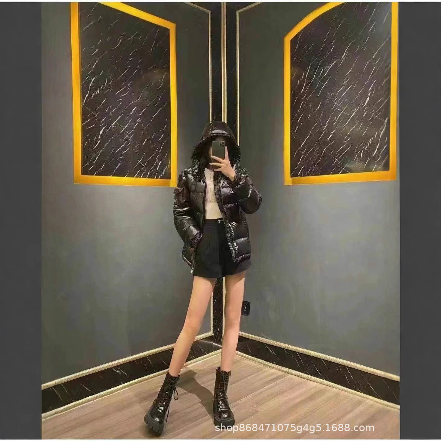 2025亮面玛雅蒙家羽绒棉服maya男女士三色织带彩条面包服夹克外套 4