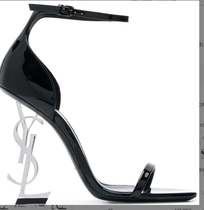 黑亮光+银跟（10厘米）