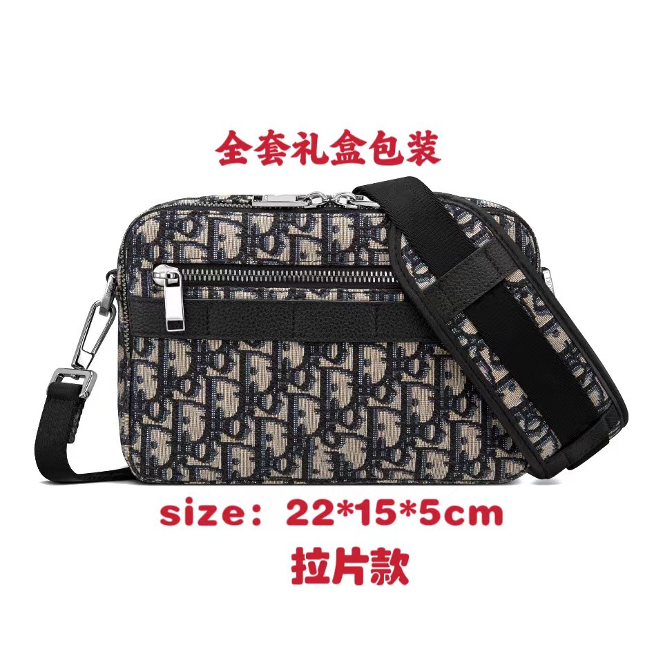 新款男士邮差手提双拉链相机包复古帆布提花刺绣单肩包斜挎包