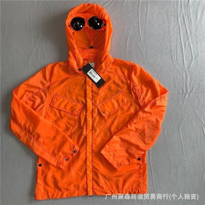 跨境冬款C.P针织拼接羊毛羽绒服男士潮牌连帽拉链白鸭绒夹克外套 46
