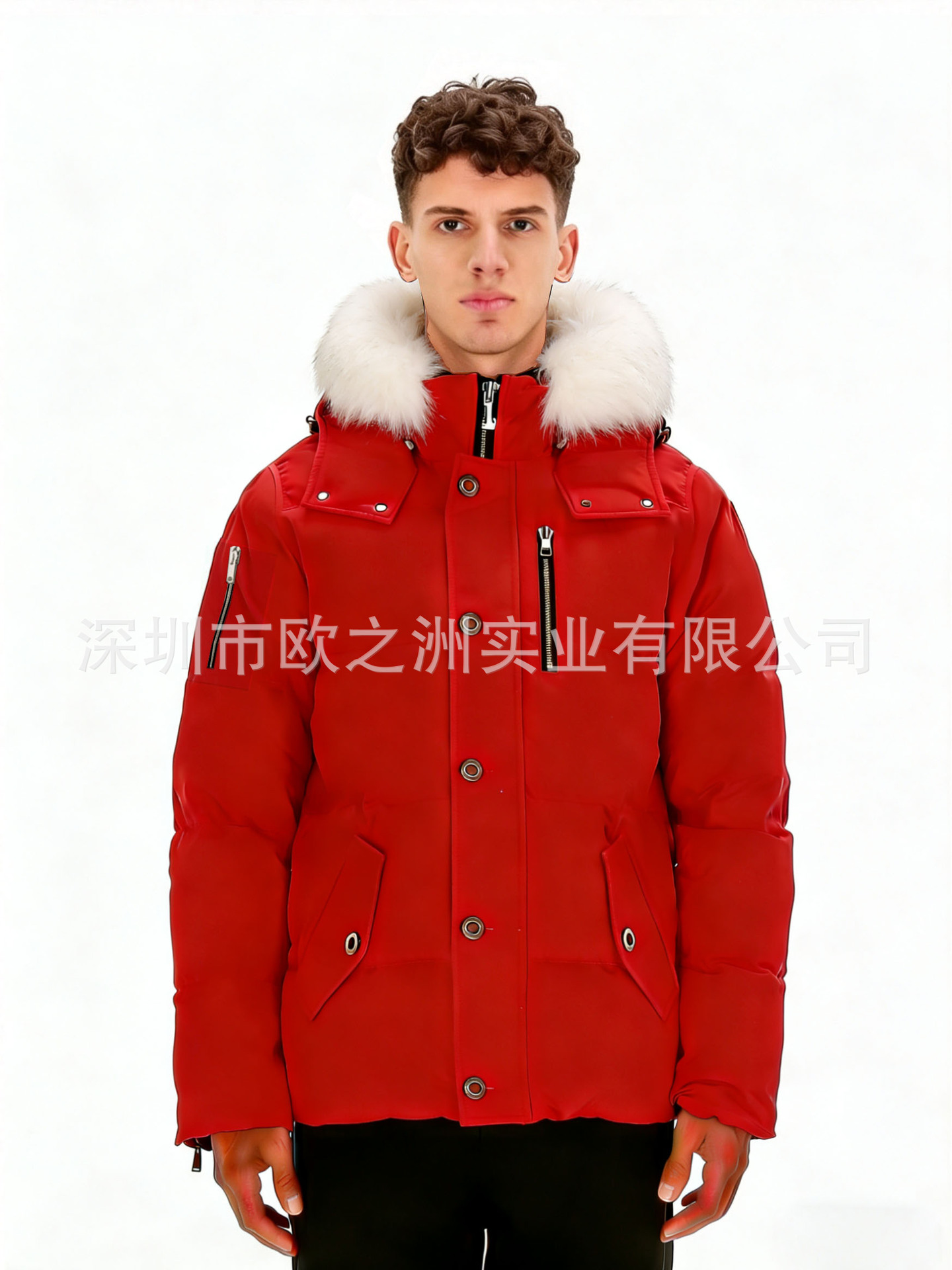 PalmMooseMenCanadianStyleFoxFurHooded3QDownJacket 18