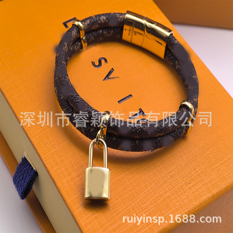 驴家手镯牛皮绳环系列几何型大牌同款中古拆皮独立包装亚马逊跨境 21