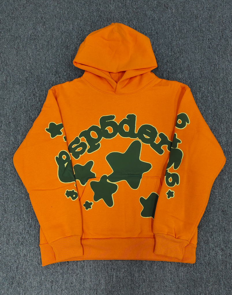 海外原版重磅450G加厚糕绒卫衣连帽衫男发泡印蜘蛛Sp5der hoodies 87