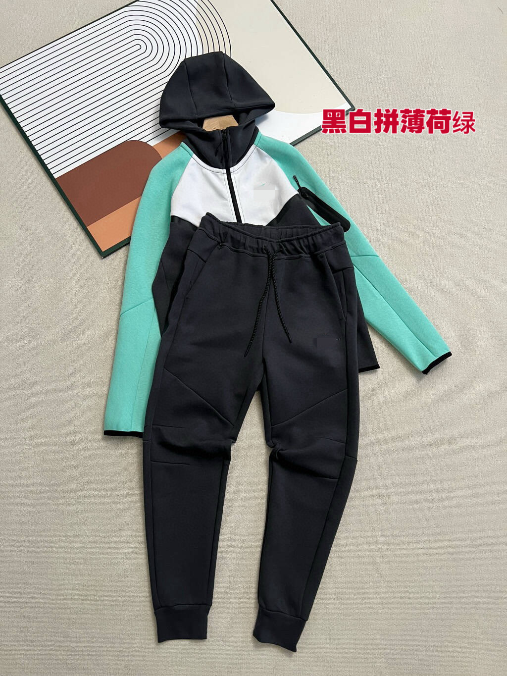 25春秋休闲运动压胶TECHFIEECE科技拉链套装外套卫裤950+496 31