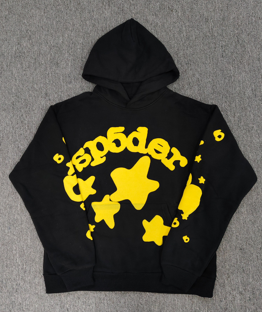 海外原版重磅450G加厚糕绒卫衣连帽衫男发泡印蜘蛛Sp5der hoodies 19
