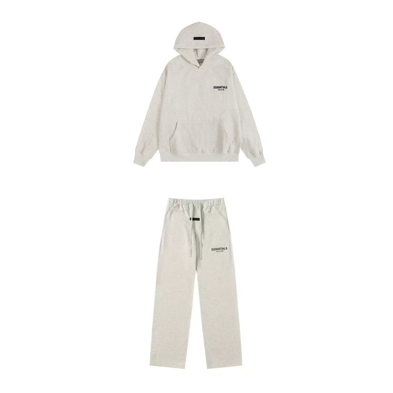 新款FEAR OF GOD ESSENTIALS植绒字母男女休闲宽松加绒连帽卫衣潮 82