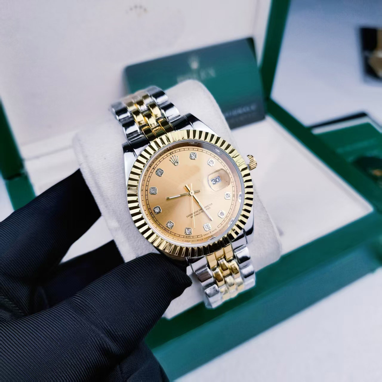 日志实心钢带12钻间金金