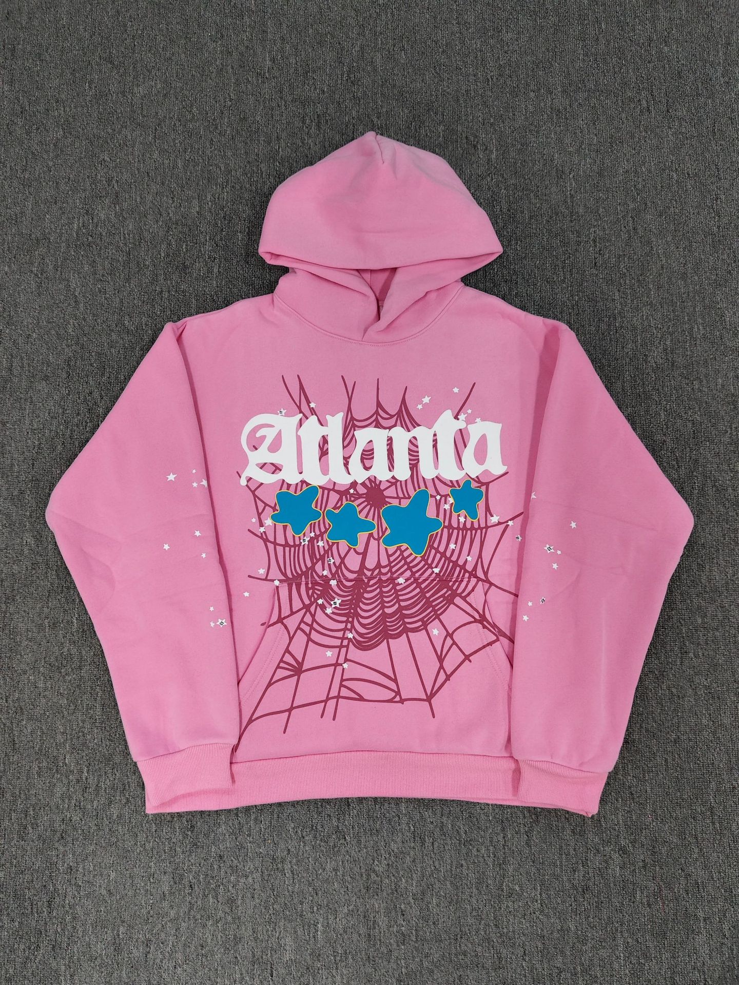 海外原版重磅450G加厚糕绒卫衣连帽衫男发泡印蜘蛛Sp5der hoodies 24